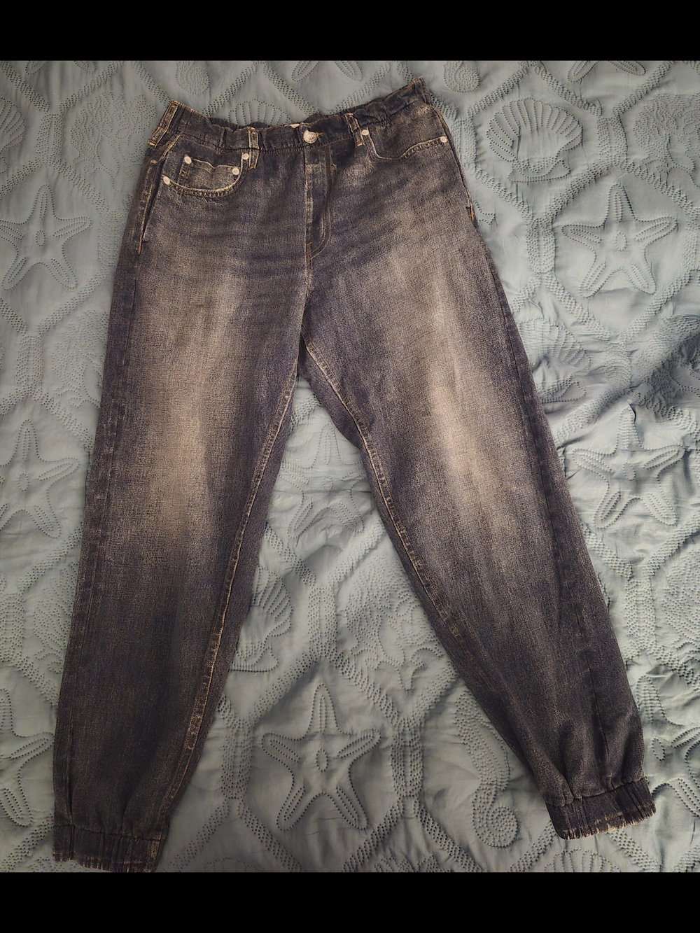 rag & bone Miramar Medium Wash Blue sweatpant jean joggers NWOT size L
